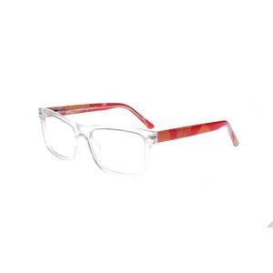 New PEACELOVE Clear Crystal WELLNESS Eyeglasses with Orange Temples 55/19/145